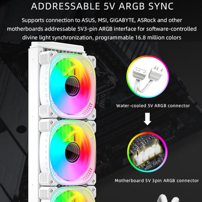 COOLMOON CM-YM-360T Computer ARGB Temperature Display Lens Multi-Platform Integrated CPU Cooler(White) - Fan Cooling by COOLMOON | Online Shopping South Africa | PMC Jewellery | Buy Now Pay Later Mobicred