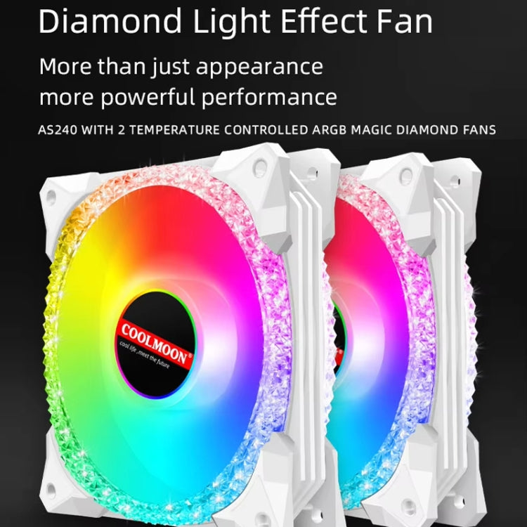 COOLMOON AS360 Magic Diamond Edition Computer Cooler ARGB Water Cooling Light Integrated CPU Radiator(White) - Fan Cooling by COOLMOON | Online Shopping South Africa | PMC Jewellery | Buy Now Pay Later Mobicred