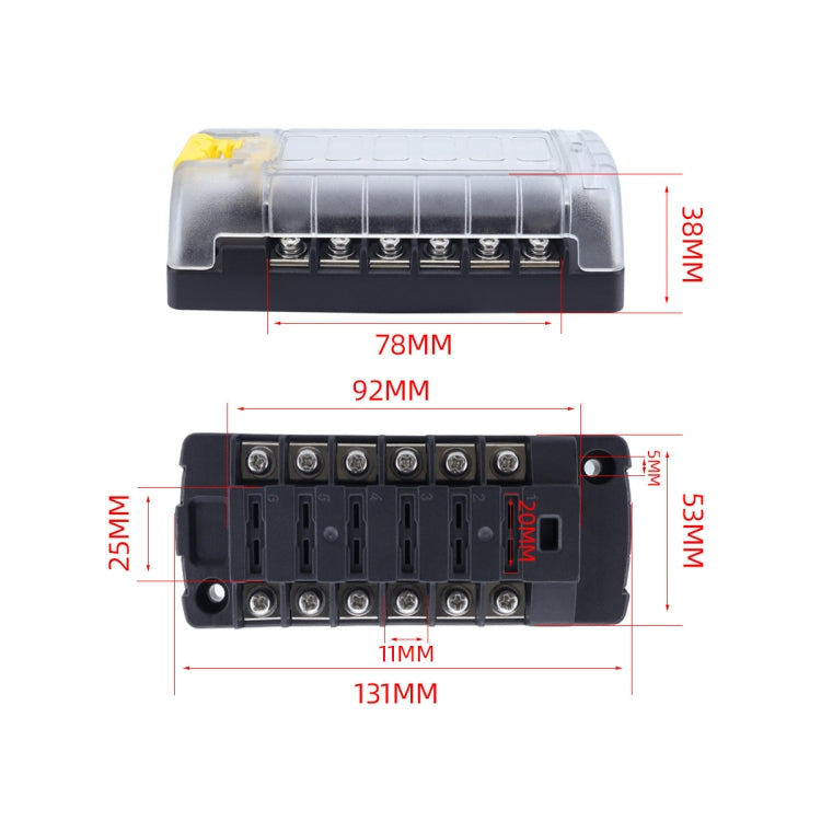 6-Way Plug-In Insulated Cover Fuse Box For Cars Yachts, Set: Upgraded Version B - Fuse by PMC Jewellery | Online Shopping South Africa | PMC Jewellery | Buy Now Pay Later Mobicred