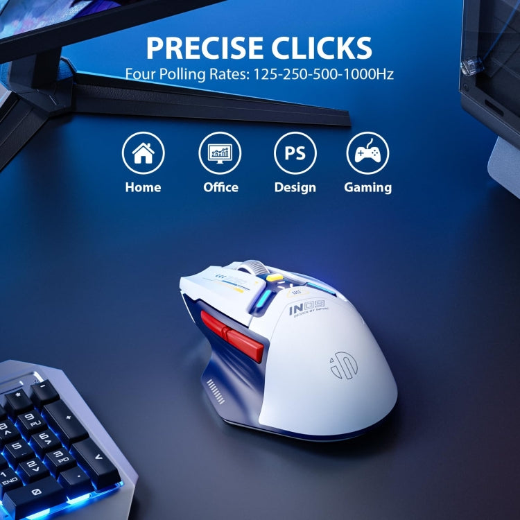 Inphic IN9 Tri-mode Wireless Bluetooth Gaming Office Computer Mouse(White) - Wireless Mice by Inphic | Online Shopping South Africa | PMC Jewellery | Buy Now Pay Later Mobicred