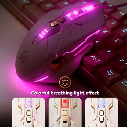 Inphic W8 Upgraded Wired Gaming Mice Macro Definition Light Emitting Mute Computer Mouse(Milk Tea Color) - Wired Mice by Inphic | Online Shopping South Africa | PMC Jewellery | Buy Now Pay Later Mobicred