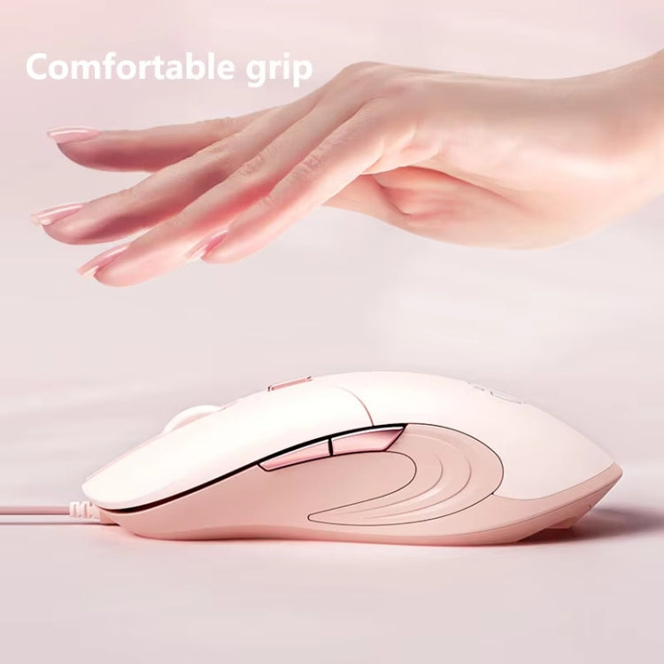 Inphic B8 Mute Light Emitting Wired Mice Home Office Gaming Computer Mouse(Milk Tea Color) - free shipping - PMC Jewellery - Order now!