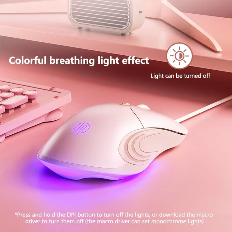 Inphic B8 Mute Light Emitting Wired Mice Home Office Gaming Computer Mouse(Milk Tea Color) - free shipping - PMC Jewellery - Order now!