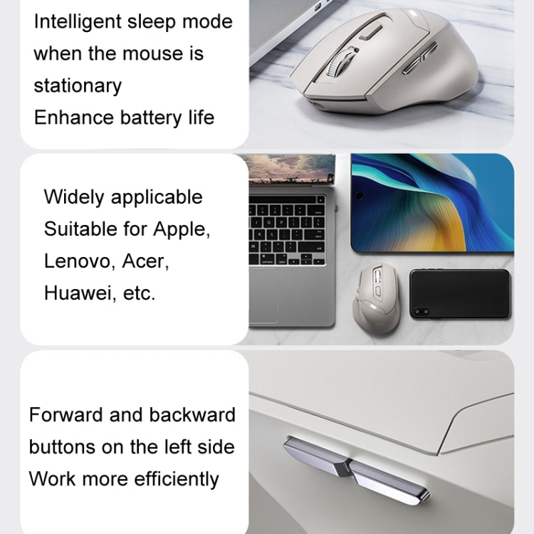 Inphic DR6 2.4G Wireless + Bluetooth 5.0/4.0 Tri-mode Charging Mute Office Gaming Computer Mouse(White Apricot) - Wireless Mice by Inphic | Online Shopping South Africa | PMC Jewellery | Buy Now Pay Later Mobicred