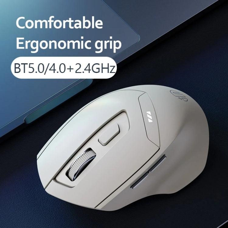 Inphic DR6 2.4G Wireless + Bluetooth 5.0/4.0 Tri-mode Charging Mute Office Gaming Computer Mouse(White Apricot) - free shipping - PMC Jewellery - Order now!
