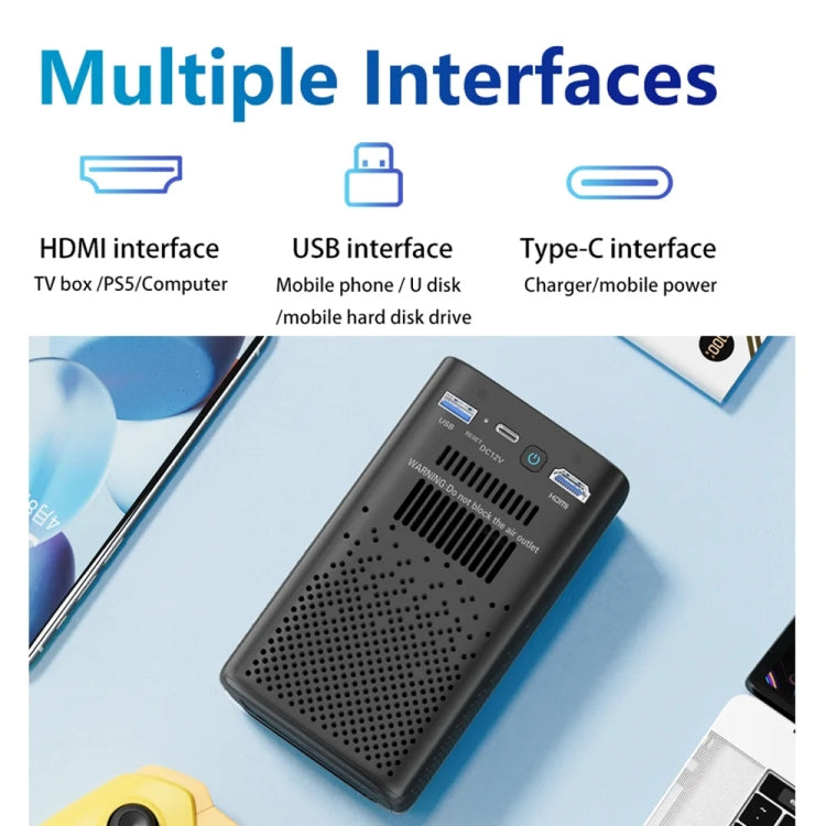 TOUMEI C900 Outdoor Portable Built-In Battery 4K HD Home Music Projector UK Plug(Black) - Mini Projector by TOUMEI | Online Shopping South Africa | PMc TechLife | Buy Now Pay Later Mobicred