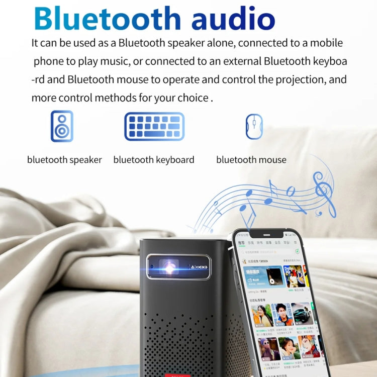 TOUMEI C900 Outdoor Portable Built-In Battery 4K HD Home Music Projector UK Plug(Black) - Mini Projector by TOUMEI | Online Shopping South Africa | PMc TechLife | Buy Now Pay Later Mobicred