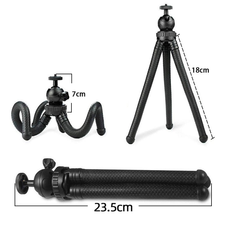 Octopus Fish Silicone Camera Tripod Desktop Folding Stand With Bluetooth Controller+Adapter+Phone Clip+Storage Bag+Screws - Tripods by PMC TechLife | Online Shopping South Africa | PMC TechLife | Buy Now Pay Later Mobicred