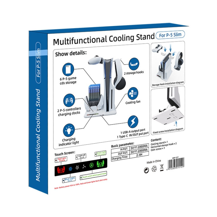 For PS5 Slim iplay Multifunctional Cooling Stand with Dual Controller Charging Station Headset Holder and 6 Game Card Storage - free shipping - PMC Jewellery - Order now!