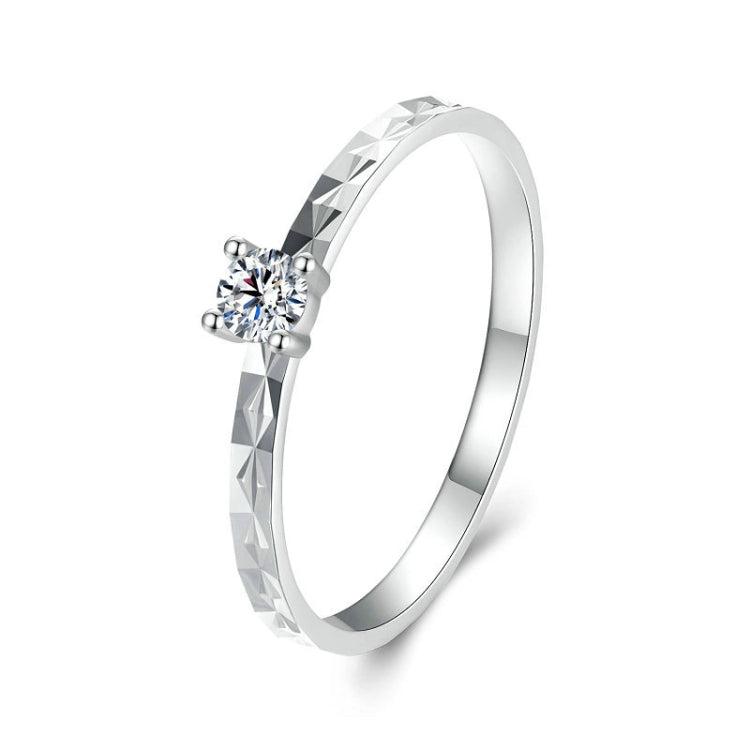 MSR059 S925 Sterling Silver Platinum Moissanite Ring(7) - Rings by PMC Jewellery | Online Shopping South Africa | PMC Jewellery | Buy Now Pay Later Mobicred