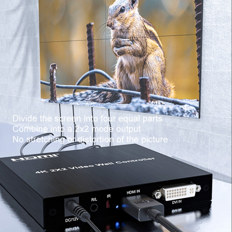 4K 2x2 HDMI Video HD Splice Support HDMI / DVI Input 4CH HDMI Output EU Plug - Splitter by PMC Jewellery | Online Shopping South Africa | PMC Jewellery | Buy Now Pay Later Mobicred