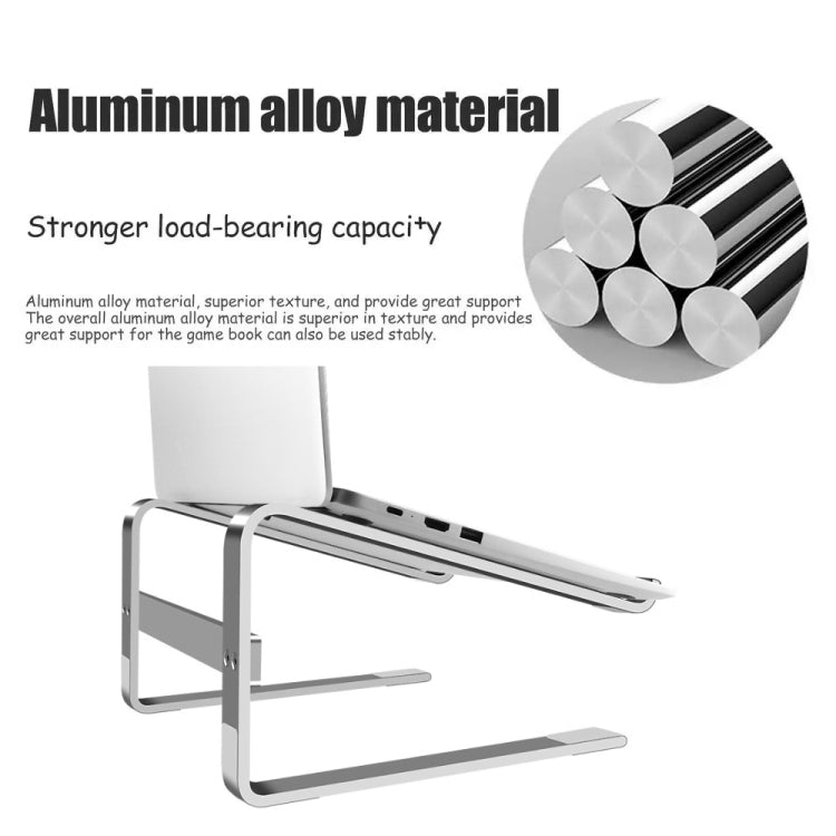 Desktop Aluminum Alloy Heightened Heat Dissipation Laptops Stand(Silver) - Laptop Stand by PMC Jewellery | Online Shopping South Africa | PMC Jewellery | Buy Now Pay Later Mobicred