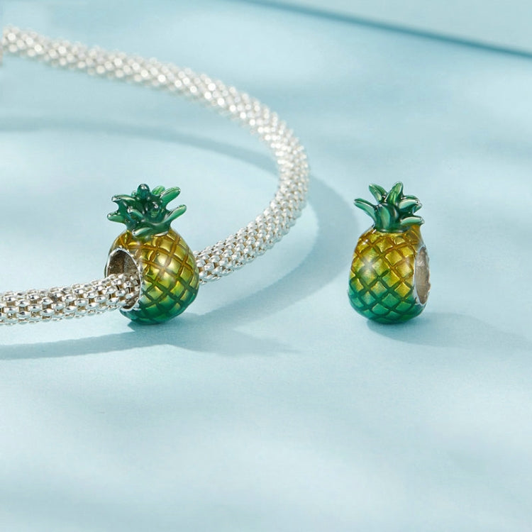 S925 Sterling Silver Platinum Gradient Pineapple DIY Beads(SCC2833) - Jewelry Accessories by PMC Jewellery | Online Shopping South Africa | PMC Jewellery | Buy Now Pay Later Mobicred