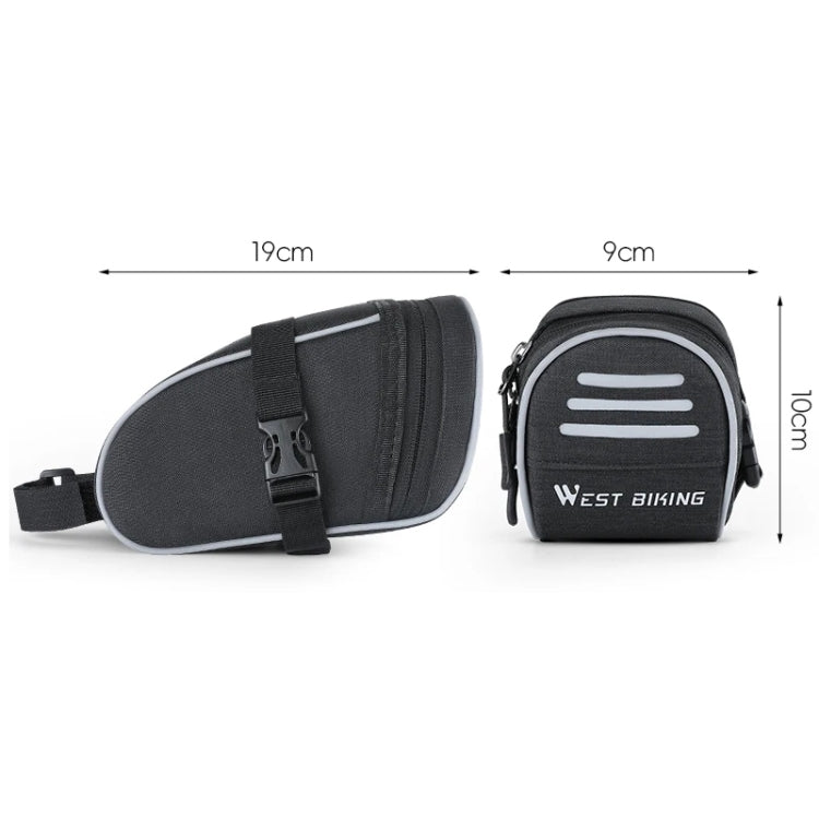 WEST BIKING Bicycle Saddle Tail Bag Portable Mini Tool Bag(Black) - Bicycle Bags by WEST BIKING | Online Shopping South Africa | PMC TechLife | Buy Now Pay Later Mobicred