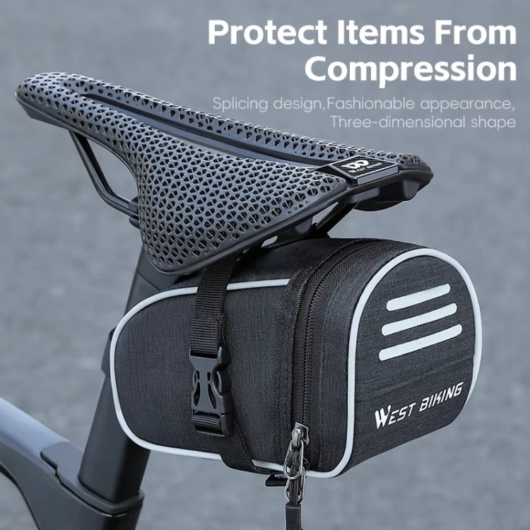 WEST BIKING Bicycle Saddle Tail Bag Portable Mini Tool Bag(Black) - Bicycle Bags by WEST BIKING | Online Shopping South Africa | PMC TechLife | Buy Now Pay Later Mobicred