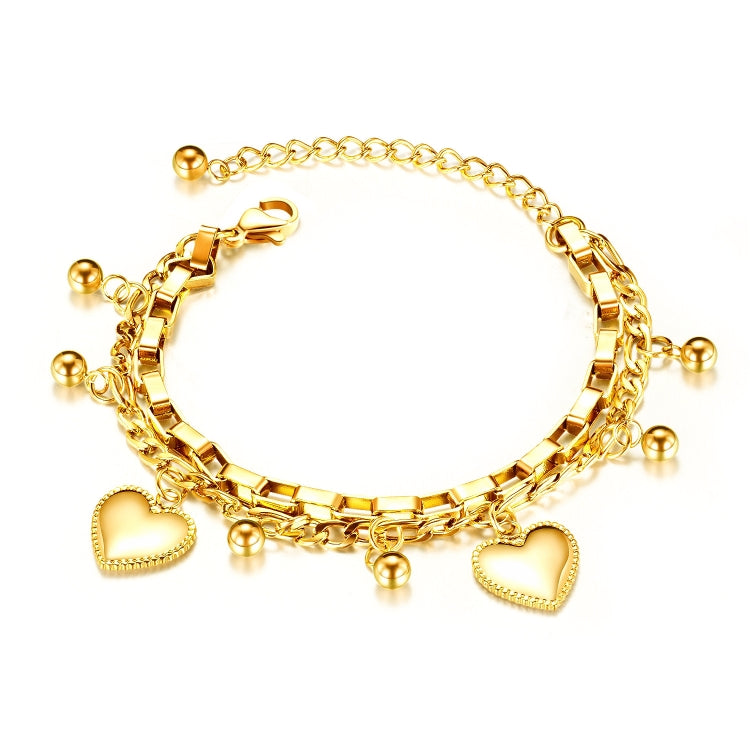 OPK 1038 Multi-layer Stainless Steel Round Bead Love Bracelet, Color: Gold - Bracelets by OPK | Online Shopping South Africa | PMC Jewellery | Buy Now Pay Later Mobicred