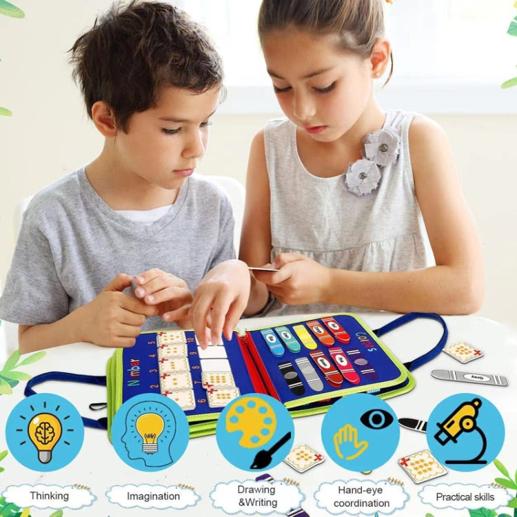 Felt Montessori Toddler Dressing Tying Shoes Early Learning Board Children Puzzle DIY Busy Board(Blue) - Early Education Toys by PMC Jewellery | Online Shopping South Africa | PMC Jewellery | Buy Now Pay Later Mobicred