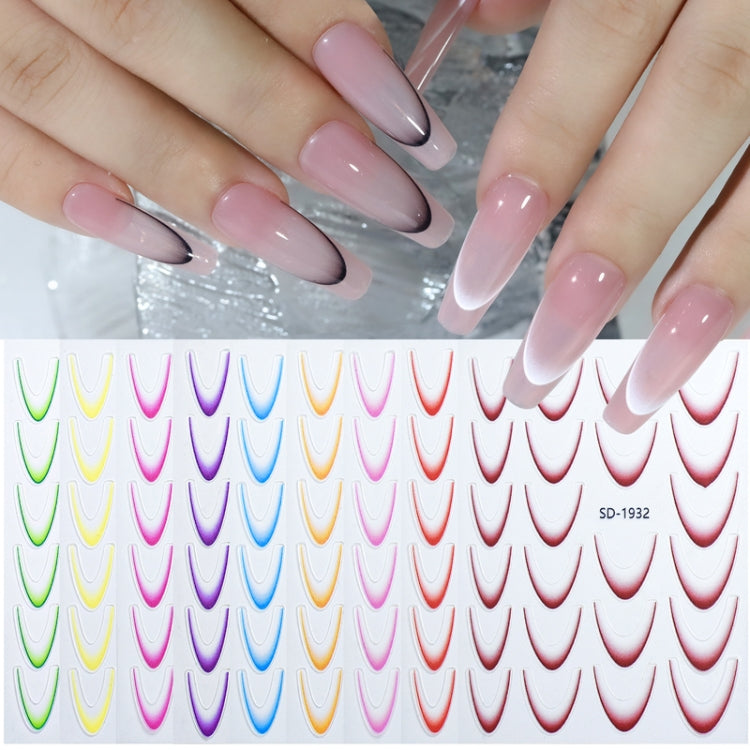 SD-1928 Line Nail Art Stickers Self-Adhesive Gradient Color French Manicure Stickers DIY Nail Tips Decals - Nail Stickers by PMC Jewellery | Online Shopping South Africa | PMC Jewellery | Buy Now Pay Later Mobicred