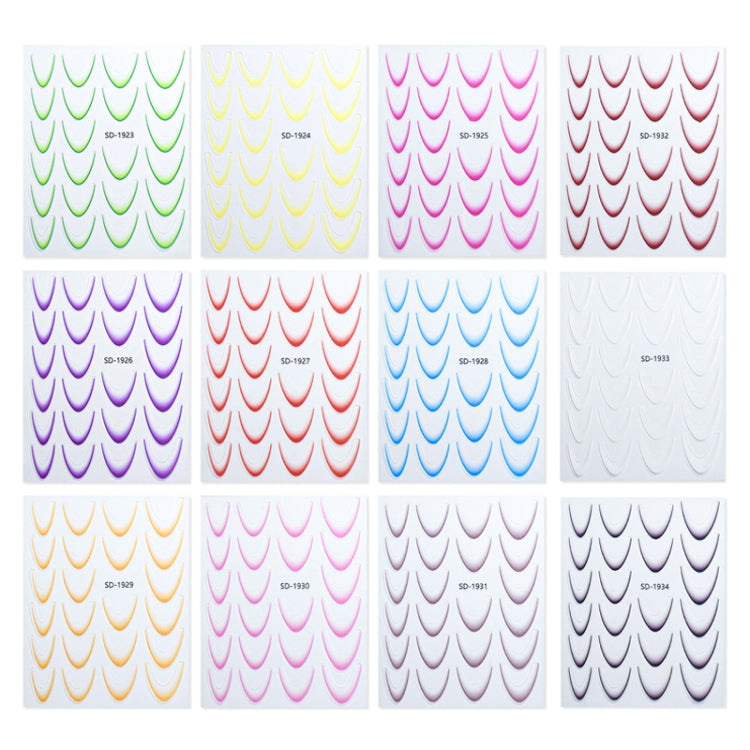 SD-1929 Line Nail Art Stickers Self-Adhesive Gradient Color French Manicure Stickers DIY Nail Tips Decals - Nail Stickers by PMC Jewellery | Online Shopping South Africa | PMC Jewellery | Buy Now Pay Later Mobicred