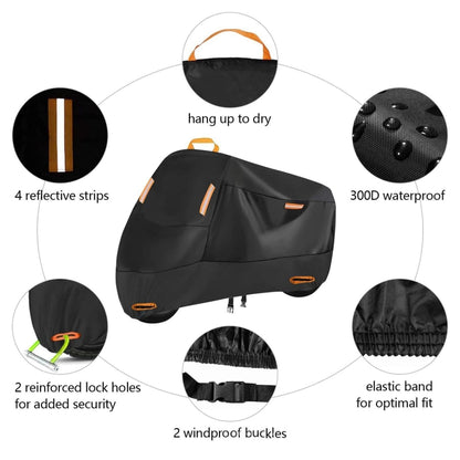 Motorcycle Rain Sun Protection Cover Oxford Cloth Dustproof With Anti-theft Buckle, Size: XL - Raincoat by PMC Jewellery | Online Shopping South Africa | PMC Jewellery | Buy Now Pay Later Mobicred