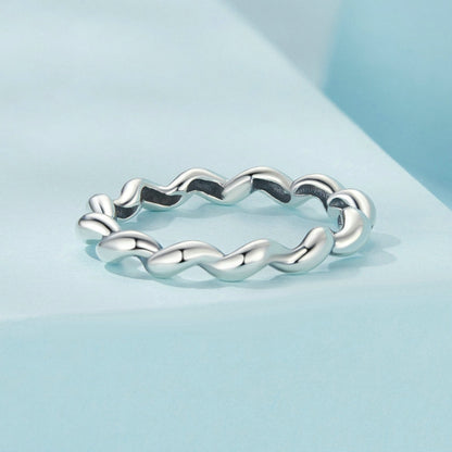 S925 Sterling Silver Oxidized Twisted Pattern Ring, Size: 7(SCR1047) - Rings by PMC Jewellery | Online Shopping South Africa | PMC Jewellery | Buy Now Pay Later Mobicred