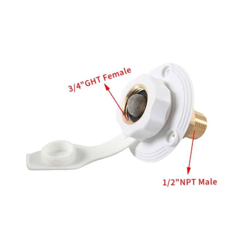 Brass Water Inlet Check Valve For Yacht RV With Adapter(White) - Marine Accessories & Parts by PMC Jewellery | Online Shopping South Africa | PMC Jewellery | Buy Now Pay Later Mobicred