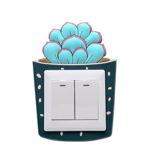 Luminous Three-dimensional Cactus Switch Sticker Socket Panel Cover Decor, Style: Snow Lotus - Sticker by PMC Jewellery | Online Shopping South Africa | PMC Jewellery | Buy Now Pay Later Mobicred