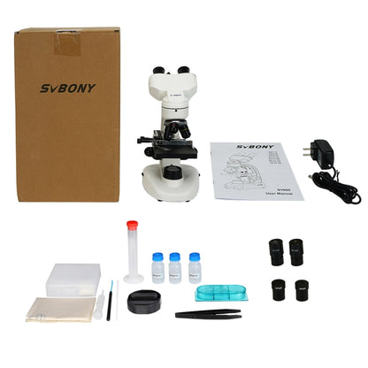 SVBONY SV605 40-1600X Compound Binocular Microscope, Adapter: EU Plug - Digital Microscope by SVBONY | Online Shopping South Africa | PMC Jewellery | Buy Now Pay Later Mobicred