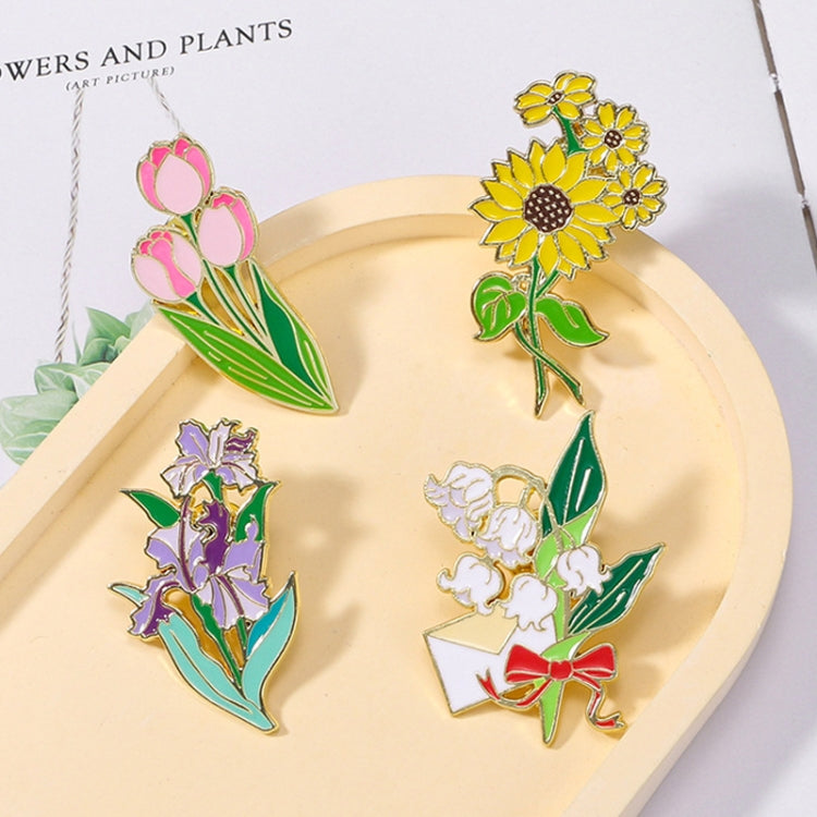 CZ0976-4 Cartoon Plant Flower Alloy Enamel Badge Garden Style Sunflower Clothing Bag Brooch Ornament - Brooches by PMC Jewellery | Online Shopping South Africa | PMC Jewellery | Buy Now Pay Later Mobicred