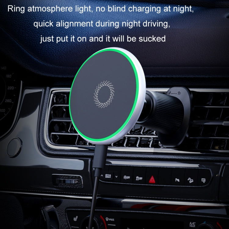 Car Wireless Magnetic Atmosphere Light Mobile Phone Holder(W17) - Wireless Charger Holders by PMC Jewellery | Online Shopping South Africa | PMC Jewellery | Buy Now Pay Later Mobicred