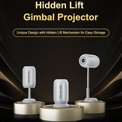 TS-6 Android 11 WiFi6 4K Mini Projector Hidden Lift Gimbal Projector UK Plug(White) - LED Projector by PMC Jewellery | Online Shopping South Africa | PMC Jewellery | Buy Now Pay Later Mobicred