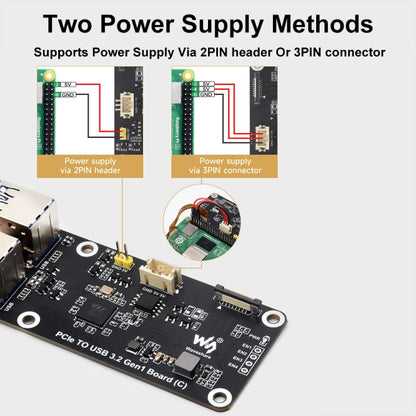 Waveshare For Raspberry Pi 5 PCIe To 4-Ch USB3.2 Gen1 Board(27834) - Raspberry Pi Accessories by Waveshare | Online Shopping South Africa | PMC Jewellery | Buy Now Pay Later Mobicred