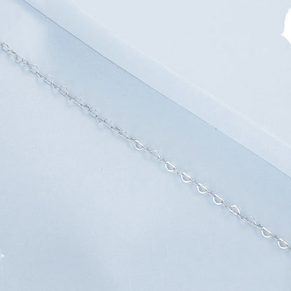 S925 Sterling Silver Platinum-plated Heart Buckle Anklet(BST007) - Anklets by PMC Jewellery | Online Shopping South Africa | PMC Jewellery | Buy Now Pay Later Mobicred