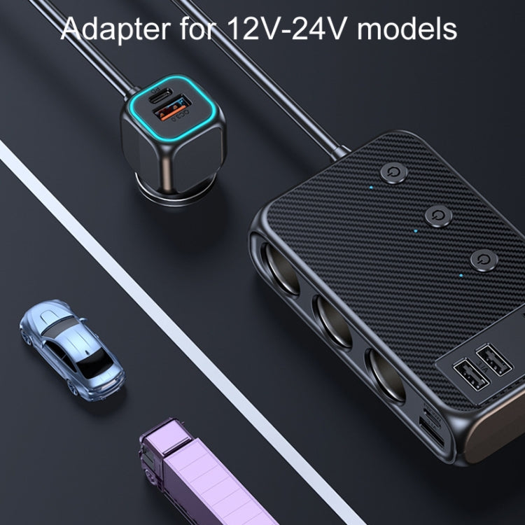 C29 9 In 1 Car Cigarette Lighter Powerful Fast Charger With Voltage Display - Cigar Socket by PMC Jewellery | Online Shopping South Africa | PMC Jewellery | Buy Now Pay Later Mobicred