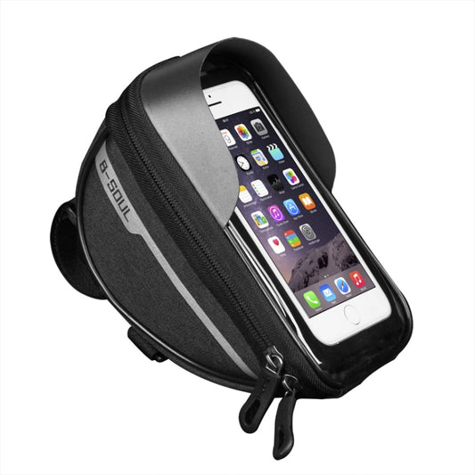 B-SOUL Bicycle Handlebar Bag Mountain Bike Riding Touch Screen Cell Phone Bag(Black) - Bicycle Bags by B-SOUL | Online Shopping South Africa | PMC Jewellery | Buy Now Pay Later Mobicred