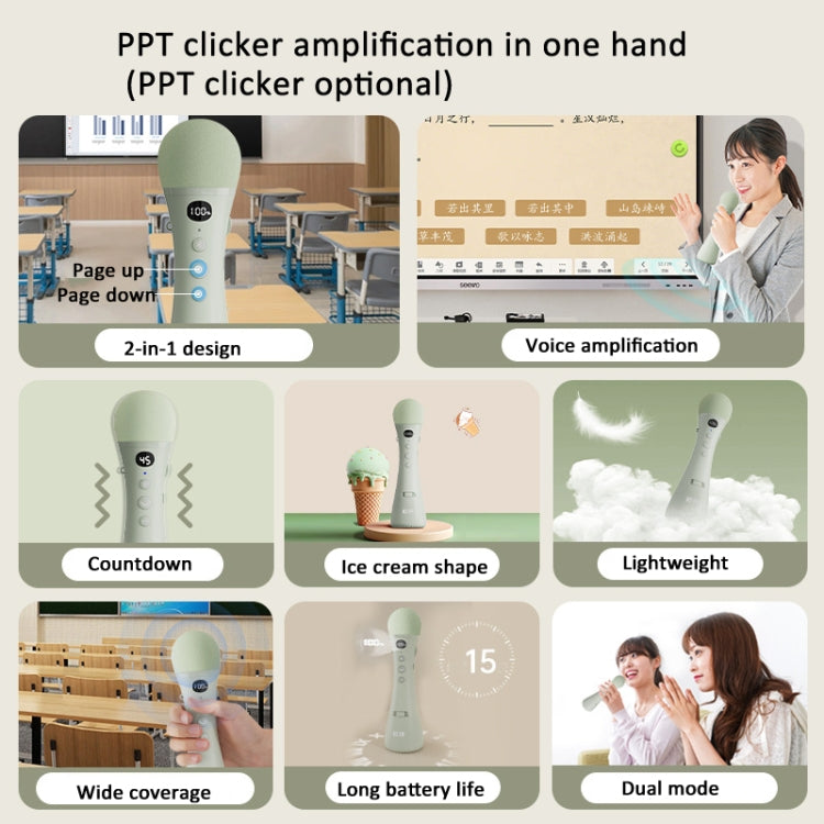 Oubai Z10 Bluetooth Wireless Microphone Voice Megaphone For Teacher, Version: PPT Clicker Version - Microphone by OubaiI | Online Shopping South Africa | PMC TechLife | Buy Now Pay Later Mobicred