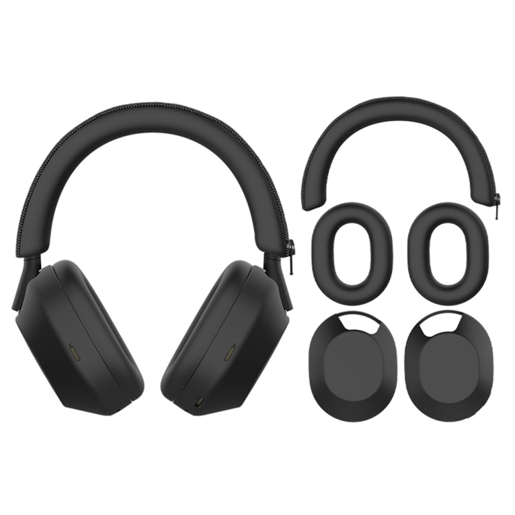 For Sony WH-1000XM5 Bluetooth Headset + Headband + Earmuff Protective Cover(3-in-1 Black) - Earmuff & Pad by PMC Jewellery | Online Shopping South Africa | PMC Jewellery | Buy Now Pay Later Mobicred