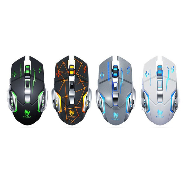 T-WOLF Q13 2.4GHz 6-keys RGB Colorful Light Gaming Wireless Mouse, Color: Dual Mode Star Black - Wireless Mice by T-WOLF | Online Shopping South Africa | PMC TechLife | Buy Now Pay Later Mobicred