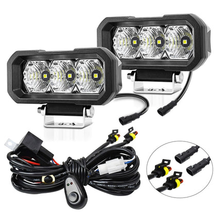 E23 40W 9V-30V 5 Inch Waterproof 3-Eye Headlight(Spotlight White Light) - Work Lights by PMC Jewellery | Online Shopping South Africa | PMC Jewellery | Buy Now Pay Later Mobicred