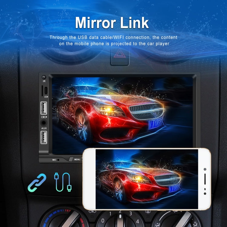 7-inch Double Din Car MP5 Player Support CarPlay/Android Auto/Mirror Link/Bluetooth With AHD Camera - Car MP3 & MP4 & MP5 by PMC Jewellery | Online Shopping South Africa | PMC Jewellery | Buy Now Pay Later Mobicred