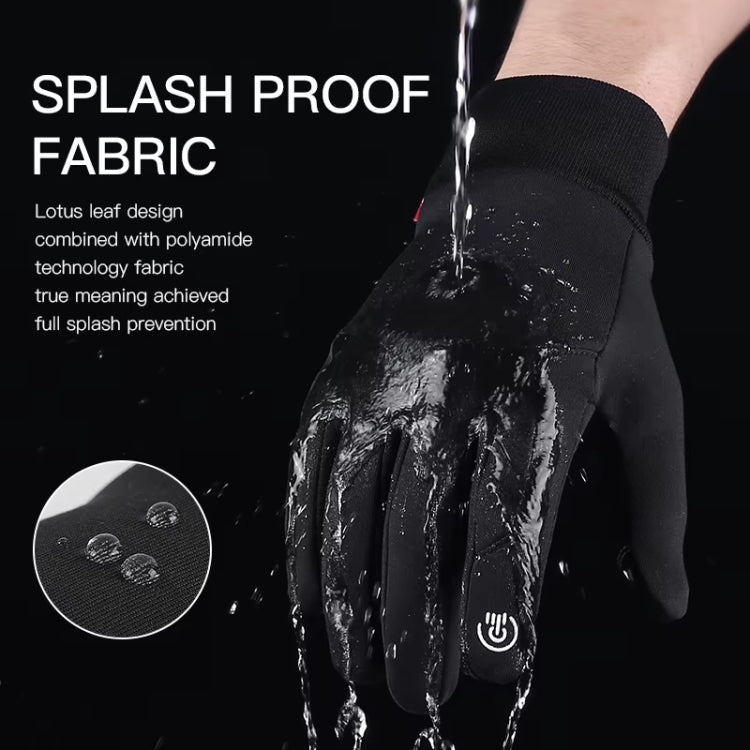 Kyncilor Waterproof Cycling Warm Gloves Two-finger Touch Screen Ultra-soft Velvet Outdoor Gloves, Size: XL(Black) - Full Finger Gloves by Kyncilor | Online Shopping South Africa | PMC TechLife | Buy Now Pay Later Mobicred