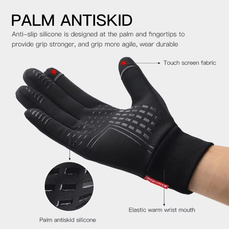 Kyncilor Waterproof Cycling Warm Gloves Two-finger Touch Screen Ultra-soft Velvet Outdoor Gloves, Size: M(Gray) - free shipping - PMC TechLife - Order now!