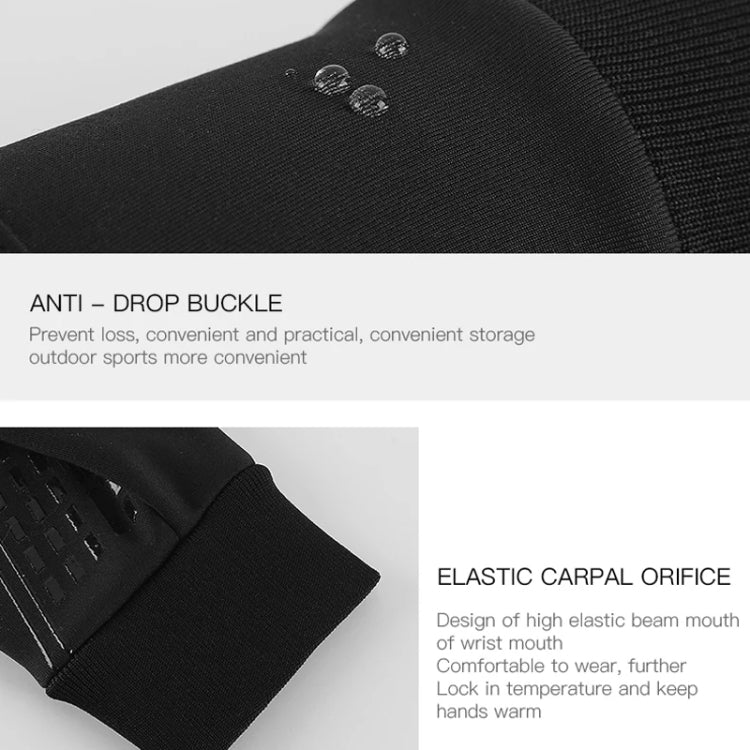 Kyncilor Waterproof Cycling Warm Gloves Two-finger Touch Screen Ultra-soft Velvet Outdoor Gloves, Size: M(Black) - Full Finger Gloves by Kyncilor | Online Shopping South Africa | PMC TechLife | Buy Now Pay Later Mobicred