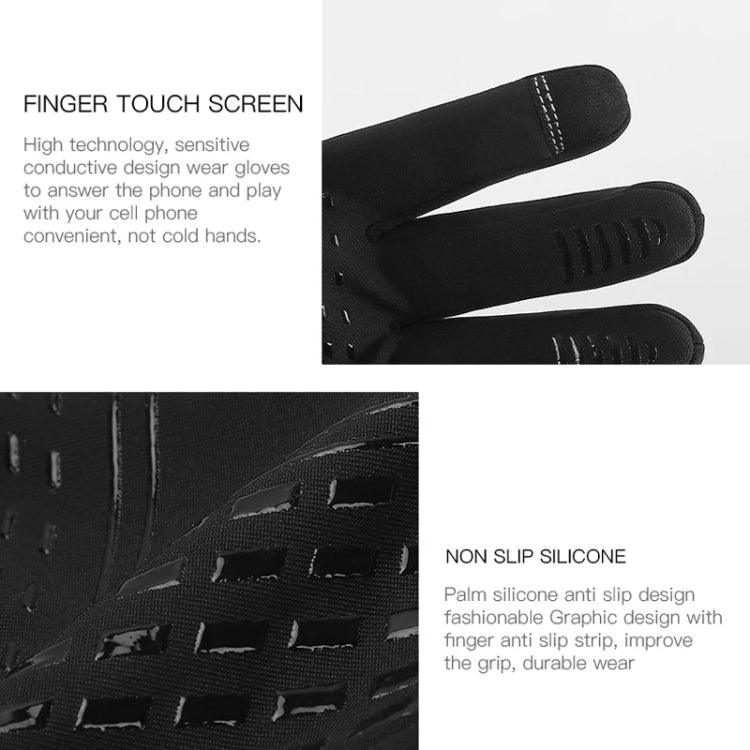 Kyncilor Waterproof Cycling Warm Gloves Two-finger Touch Screen Ultra-soft Velvet Outdoor Gloves, Size: M(Black) - Full Finger Gloves by Kyncilor | Online Shopping South Africa | PMC TechLife | Buy Now Pay Later Mobicred