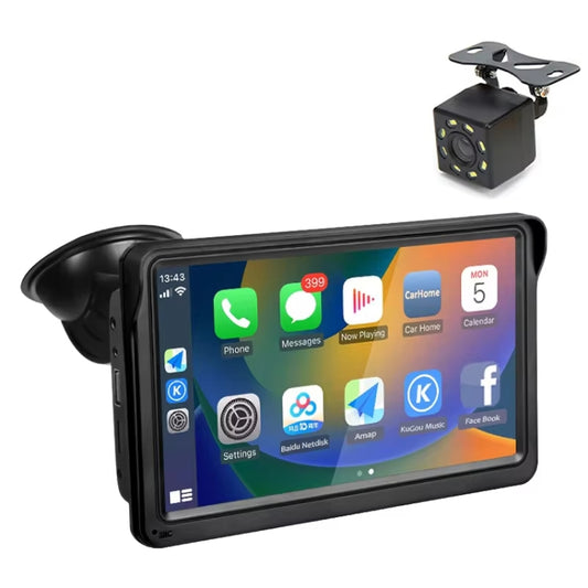 7 Inch Bluetooth 5.0 Portable CarPlay Monitor, Specifications: Display + Camera - Car MP3 & MP4 & MP5 by PMC Jewellery | Online Shopping South Africa | PMC Jewellery | Buy Now Pay Later Mobicred