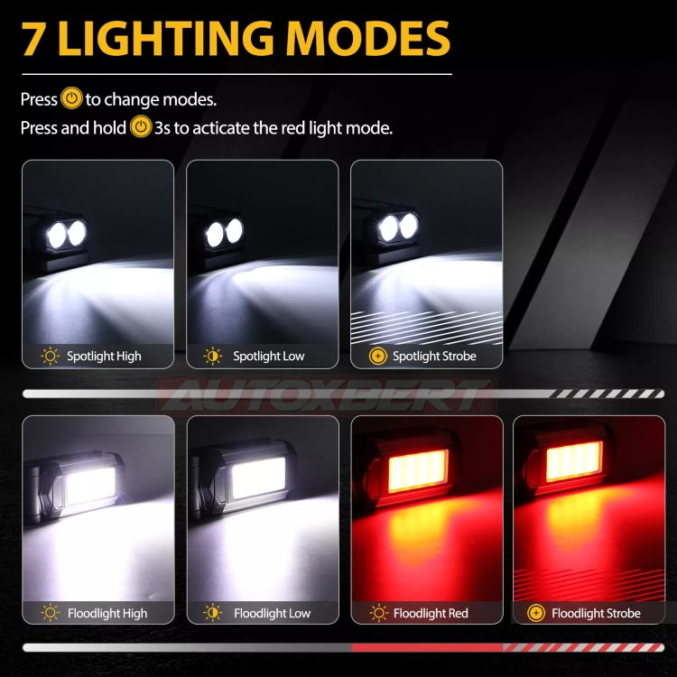 E-SMARTER K011 USB Rechargeable Repair Light With Magnet COB Strong Light Flashlight, Style: A Foldable Red - Other Tools by E-SMARTER | Online Shopping South Africa | PMC Jewellery | Buy Now Pay Later Mobicred