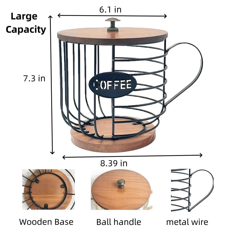 Coffee Companion Storage Rack Cup-Shaped Kitchen Storage Basket, Color: Gold No Words - free shipping - PMC TechLife - Order now!