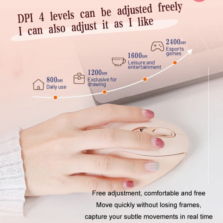 Inphic M8P 2.4G Wireless Mouse USB Mute Charging Girls Office Portable Ergonomic Mouse With Power Display(Milk Tea Color) - Wireless Mice by Inphic | Online Shopping South Africa | PMC TechLife | Buy Now Pay Later Mobicred
