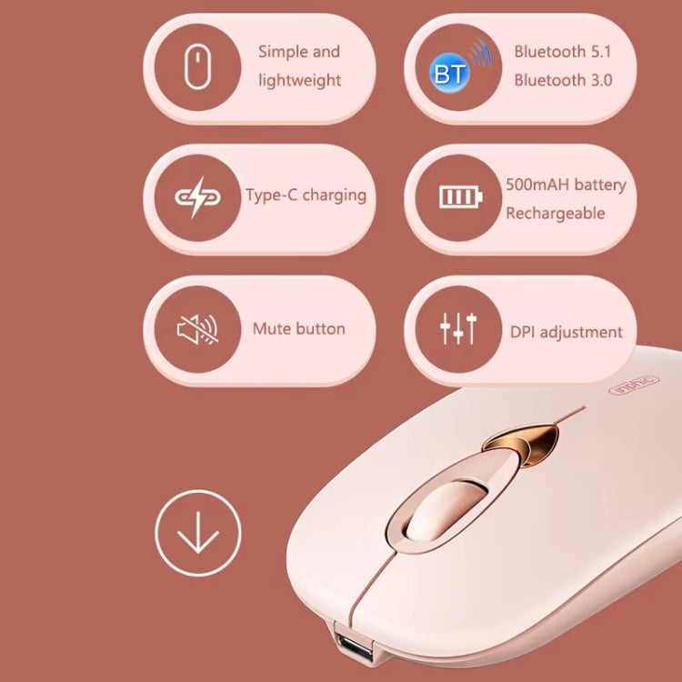 Inphic Q8 Gen 2 Bluetooth Mouse Wireless Silent Charging Office Business Girls Laptop Mouse(Milk Tea Color) - free shipping - PMC TechLife - Order now!