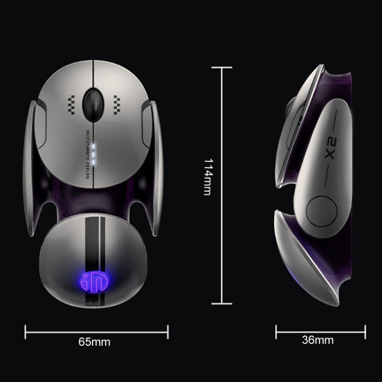 Inphic X2 Bluetooth Wireless Mouse Tri-Mode Silent Rechargeable Office Gaming Laptop Mouse(Liquid Metal Gray) - free shipping - PMC TechLife - Order now!